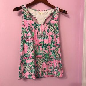 Lilly Pulitzer Luxletic Mina Bra Tank Size Large Mandevilla Baby Always Worth It